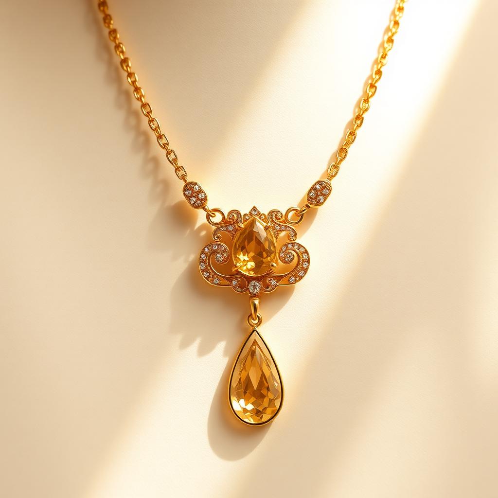 Colar de semijoia dourado
